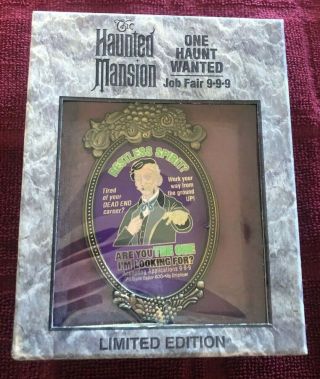 Haunted Mansion One Haunt Wanted Job Fair 9 - 9 - 9 Jumbo Pin; Le 500