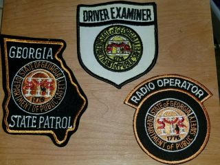 Georgia State Patrol Patches Including Gsp,  Driver Examiner,  Radio Operator