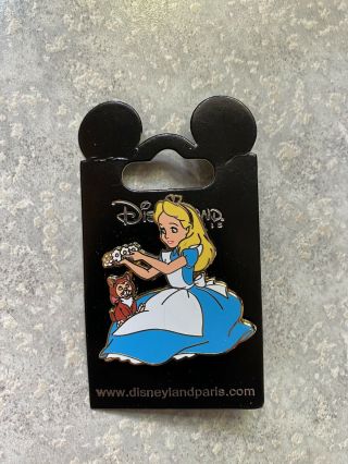 Disney Dlp Dlrp Disneyland Paris Alice In Wonderland Dinah Crown Flowers Pin