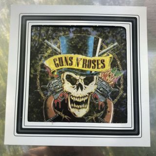 •vintage• Guns N Roses• Carnival Glass Mirror Prize• 8 X 8 "