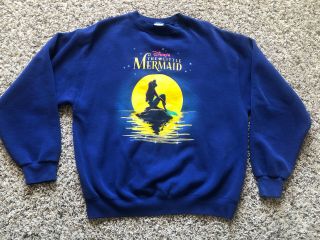 Vintage 90s Disney Little Mermaid Sweatshirt Blue Ariel Crewneck Small Euc Vtg