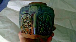 Antique Shiwan Blue Green CHINESE GINGER JAR 5 1/2 