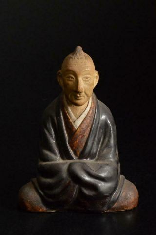 E7807: Japanese Banko - Ware Person - Shaped Ornaments Object Art Work,  Tea Ceremony