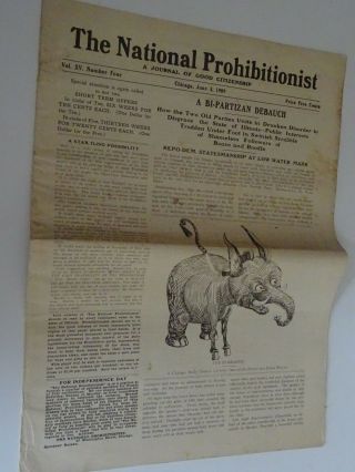 1909 The National Prohibitionist Paper June 3 A Bi - Partisan Bebauch