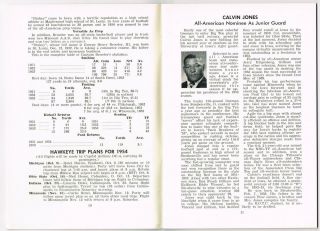 Vintage 1954 University of Iowa Hawkeyes Football Media Guide CALVIN JONES 3