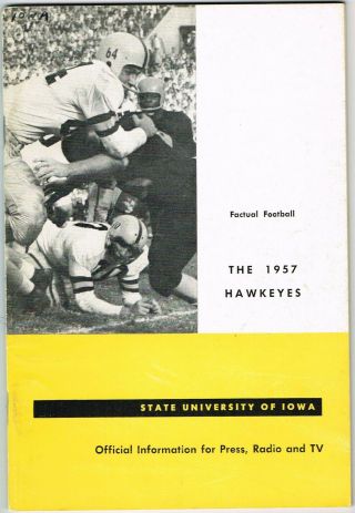 Vintage 1957 University Of Iowa Hawkeyes Football Media Guide - Alex Karras