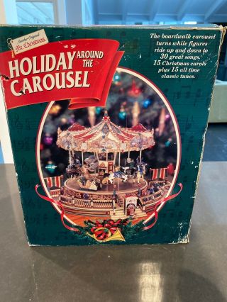 1997 Vintage Mr.  Christmas Holiday Around The Carousel Complete Box.