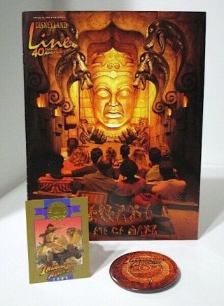 1995 Disneyland Indiana Jones Adventure Ride Cast Member Premiere Pin Card Set