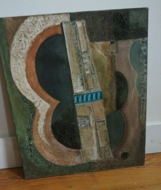 Vintage 50s 60s Abstract Painting Mid Century Modern Signed