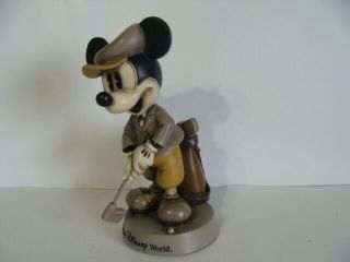 Vintage Walt Disney World Mickey Mouse Golf Bobblehead Bobble Head 8.  5”