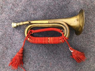 Wwii Ww2 Japanese Army Bugle Red Cord Tassels Touchmark Mouthpiece Vtg