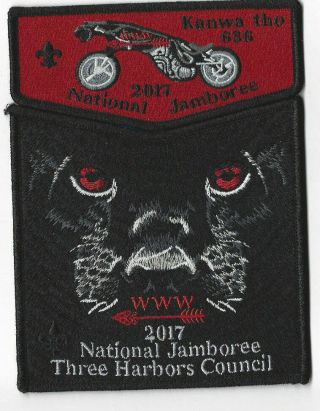 2017 National Jamboree Oa Lodge 636 Kanwa Tho Two - Piece Flap Blk Bdr (oanj292)