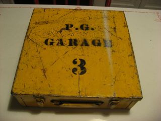 Vtg Painted Yellow Box/toolbox Worth Its Metal 13 " X 13 " X 4 "