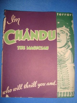 Old Vintage Hollywood Paper Movie Herald Of Movie " Chandu The Magician " From Usa