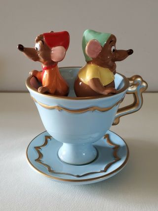 Disney Gus And Jaq Sculpture In Blue Teacup Limited Edition Of 1,  950