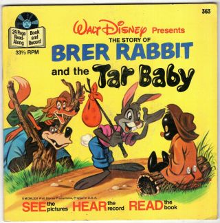 Walt Disney The Story Of Brer Rabbit And The Tar Baby Book And Record Set Htf