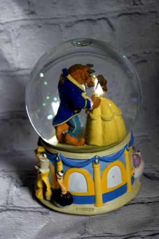Beauty And The Beast Musical Snow Globe 1991 Collectible Disney Enesco