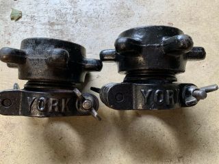 Vintage Pair York Barbell Olympic 2 " Spin Lock Collars