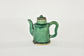 Antique Chinese Green Ceramic / Pottery Teapot / Wine Pot,  19th C