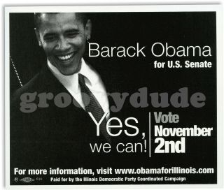 President Barack Obama Senate 2004 Yes We Can Handbill Campaign Senator
