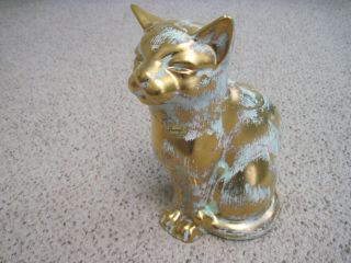 Very Rare Vintage Stangl Art Pottery Cat Figure 22kt Gold Nr