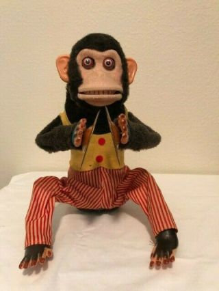 Vintage Daishin Japan Jolly Chimp Toy Story Monkey W/ Box,