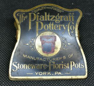 L11 Orig Rare Vintage Pfaltzgraff Pottery Co Advertising Metal Clip York Pa Sign