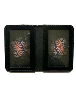 Leather Dual Double Id Case License Card Permit Holder