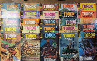 Rare Vintage Comics Turok Son Of Stone 91 - 128 Series Set Golden Monster Books
