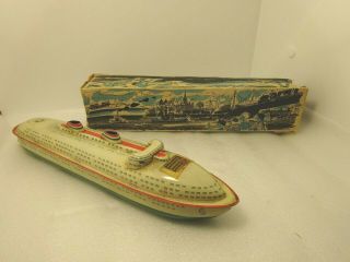 Vintage Arnold Tin Windup Toy Ocean Liner Westen Germany No Key
