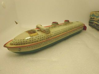 Vintage Arnold Tin Windup Toy Ocean Liner Westen Germany No Key 2