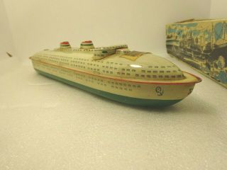 Vintage Arnold Tin Windup Toy Ocean Liner Westen Germany No Key 3