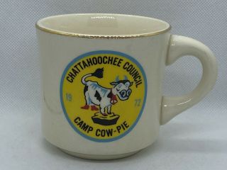 Vintage Boy Scout Coffee Mug Cup 1972 Camp Cow Pie Chattahoochee Council GA / AL 3