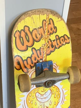Vintage WORLD INDUSTRIES Skateboard Deck Wheels Trucks RARE 2