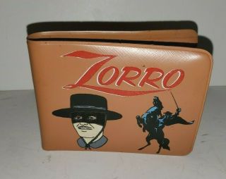 Vintage Walt Disney Zorro Tv Show Vinyl Kids Wallet Billfold Guy Williams