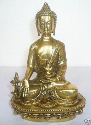 Large Tibet Ancient Tibetan Brass Statue Medicine Buddha Statues
