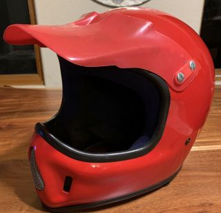Vintage Bell Moto 4 Racing Helmet— 1987 Motorcycle Motocross Troy Lee Mx Visor