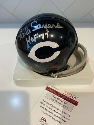 Riddell Gale Sayers Signed/auto Chicago Bears Mini Helmet With Jsa Vintage