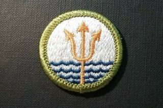 Boy Scouts Merit Badge Patch Type H Oceanography Vertical Stitching Gs19