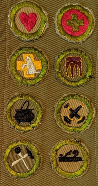 1920 - 1933 Type A Square Merit Badge Sash QT8 Boy Scouts of America BSA 2