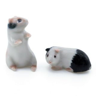 Miniature Ceramic Guinea Pig Figurines 1.  25 " High Glossy Finish