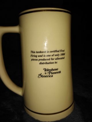 Vintage At&t Coffee/beer Mug Ceramic Stein Tankard Telephone.