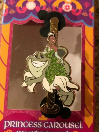 Disney Pin Princess Carousel Mystery Set Tiana On Frog Prince Naveen