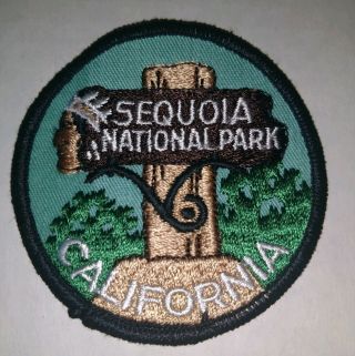 Sequoia National Park California Entrance Sign Post Round Embroidered Patch