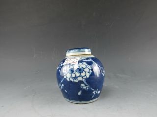 A Chinese Pretty Blue White Porcelain 3 " High Pot Jar Vase Plum Flower Design