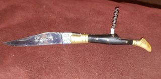 Vintage Laguiole Pocket Knife With Corkscrew