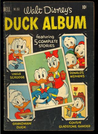 Duck Album Four Color 353,  492,  560,  586 Carl Barks Group (4 Comics) 1952 Vg
