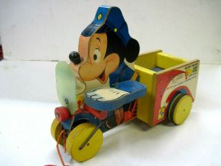 Mickey Mouse Fisher Price Saftey Patrol Motorcycle Pull Toy