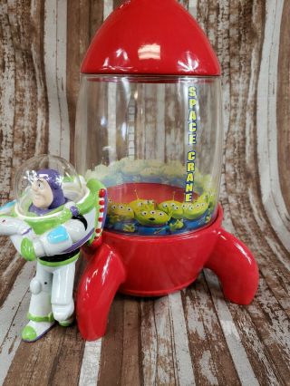 Disney Pixar Toy Story Buzz Cookie Jar 3 Piece Ceramic Plastic Space Crane