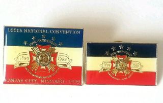 2 Vfw Veterans Foreign Wars 100th Anniversary 1899 1999 Collectible Lapel Pins